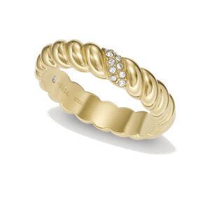 Fossil Elegantní pozlacený prsten s krystaly Vintage Twist JF04171710 50 mm