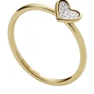 Fossil Romantický pozlacený prsten Valentine JF03943710 57 mm