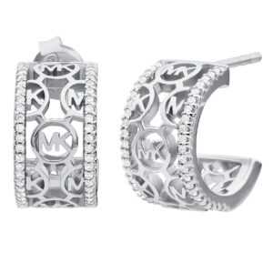 Michael Kors Luxusní kruhové náušnice ze stříbra se zirkony MKC1476AN040